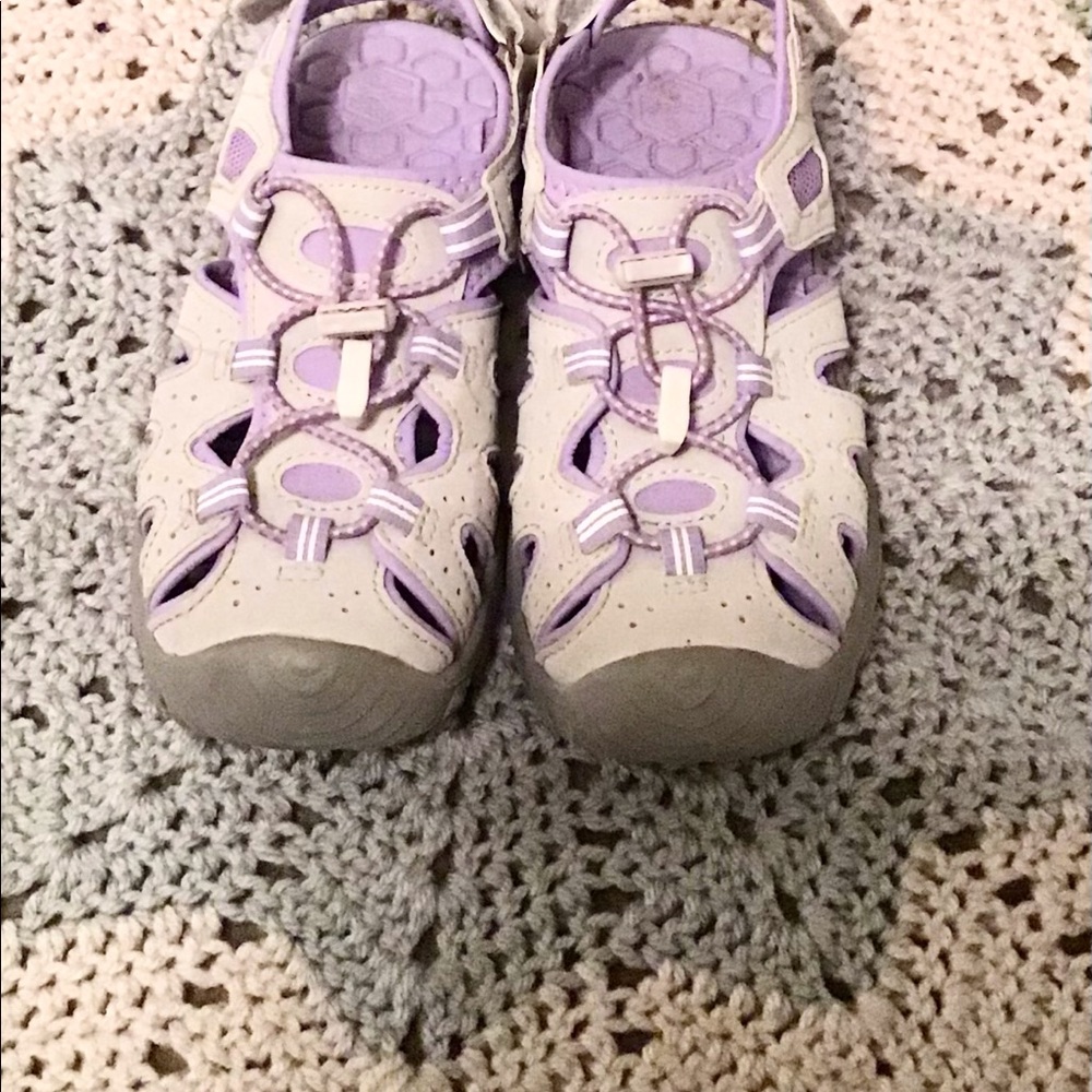 Khombu DANA sandal girls Y 2 light gray & purple water ready quick dri